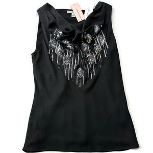 NWT Banana Republic Petite Silky Sequin Shell 0P